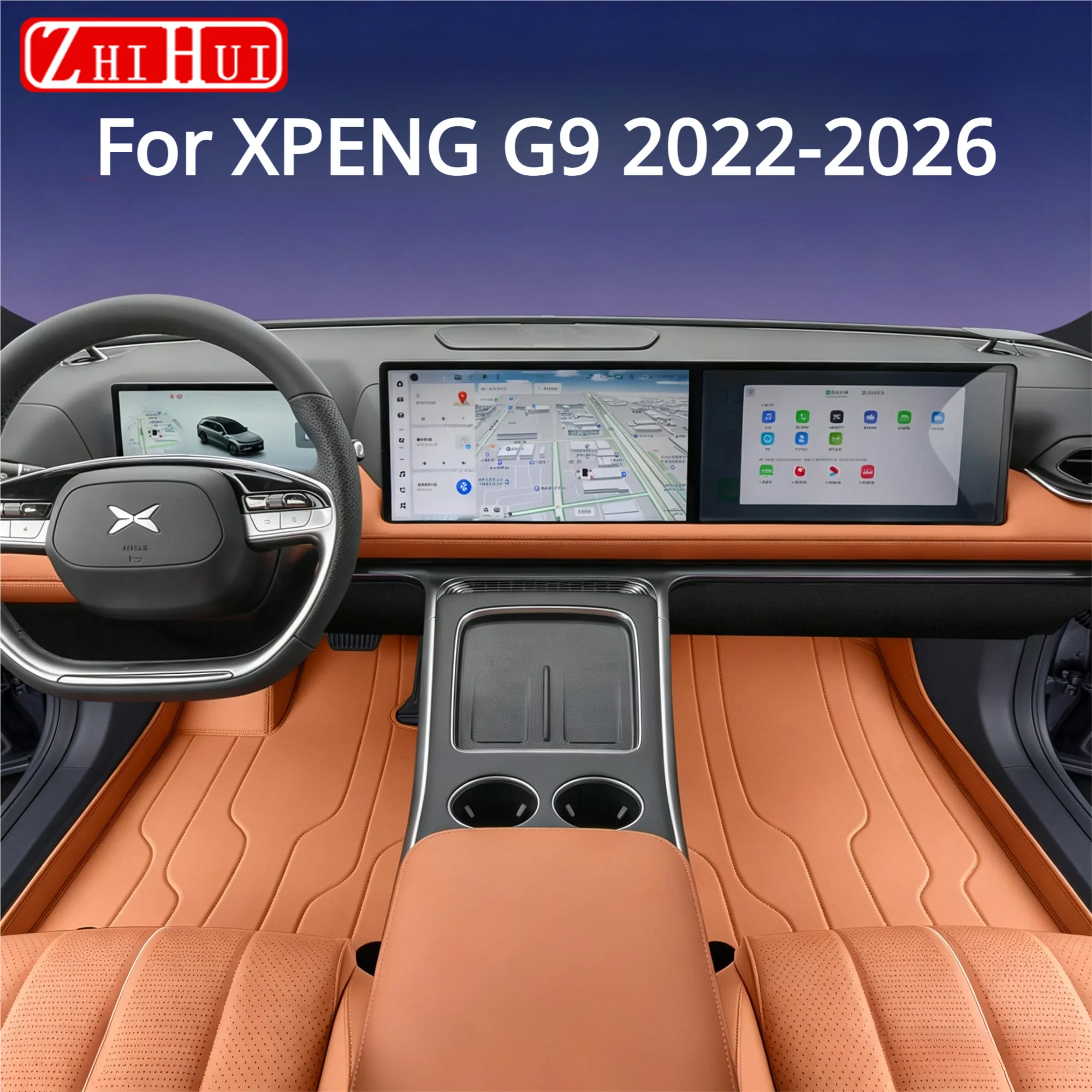 For XPENG G9 2022 2026 Car Styling Full Coverage Floor Mats Carpet Interior Premium Anti-Slip Durable Waterproof Pro Accessories