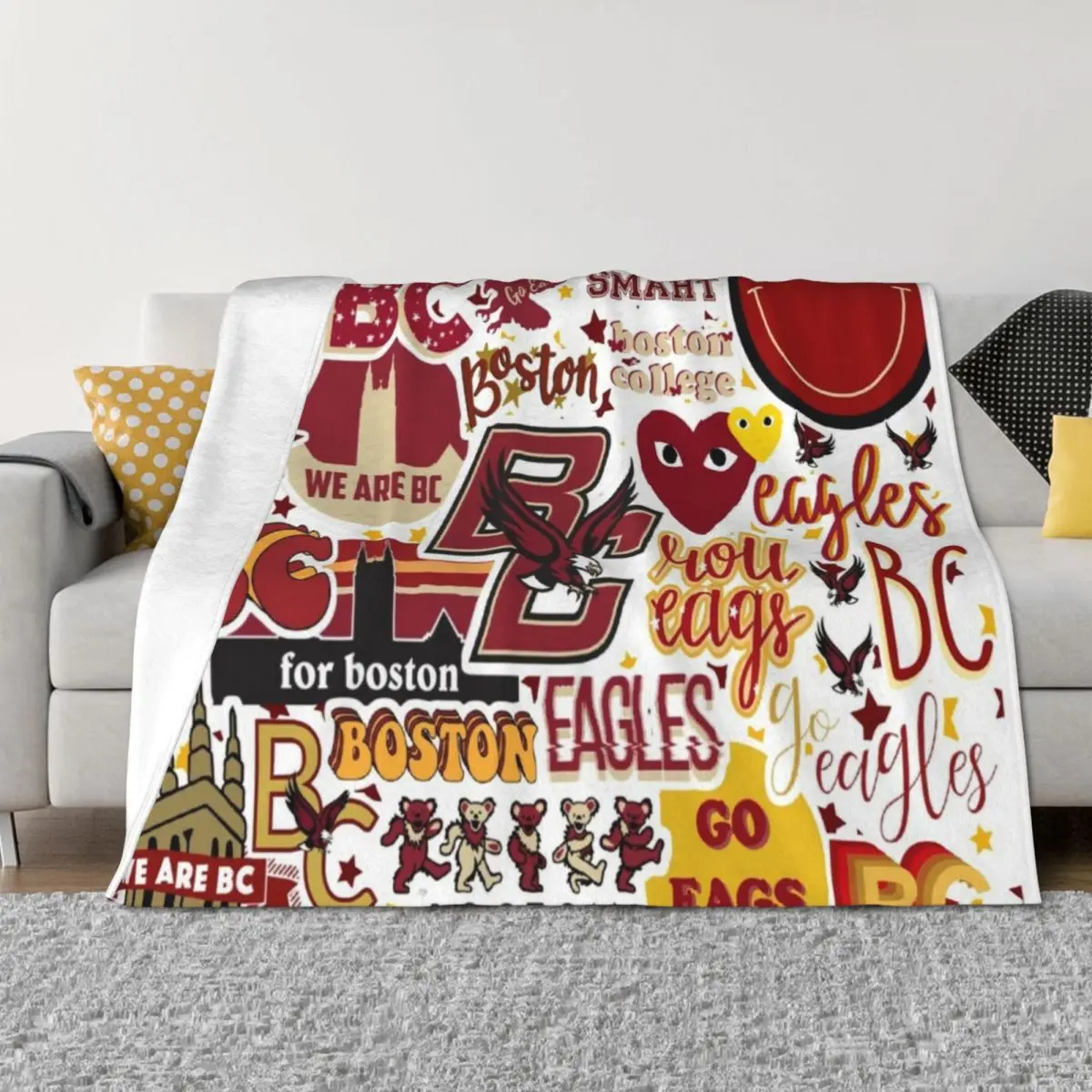 

BC Eags Throw Blanket funny gift Hairy Bed Fashionable Nap Blankets