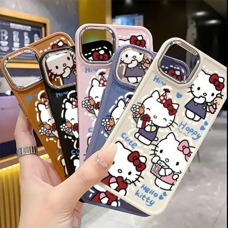 

Hello Kitty Phone Case Kawaii Cartoon Sanrio Cute Anti-Fall All Inclusive Iphone15 Plus Iphone14 Iphone13 Pro Mobile Phone Cases