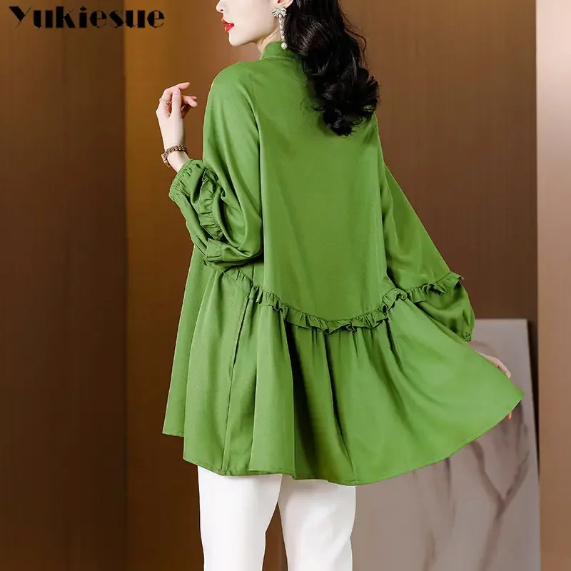 

Новинка весны 2023, новая кукольная рубашка с деревянными ушками и рукавами-фонариками, милая маленькая свежая свободная рубашка, универсальная повседневная базовая рубашка