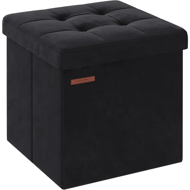 

Foldable Small Ottoman Foot Rest, 15 Inches Foot Stool, Cube Ottoman with Storage, Load up to 660 lb, for Living Room, Bedroom