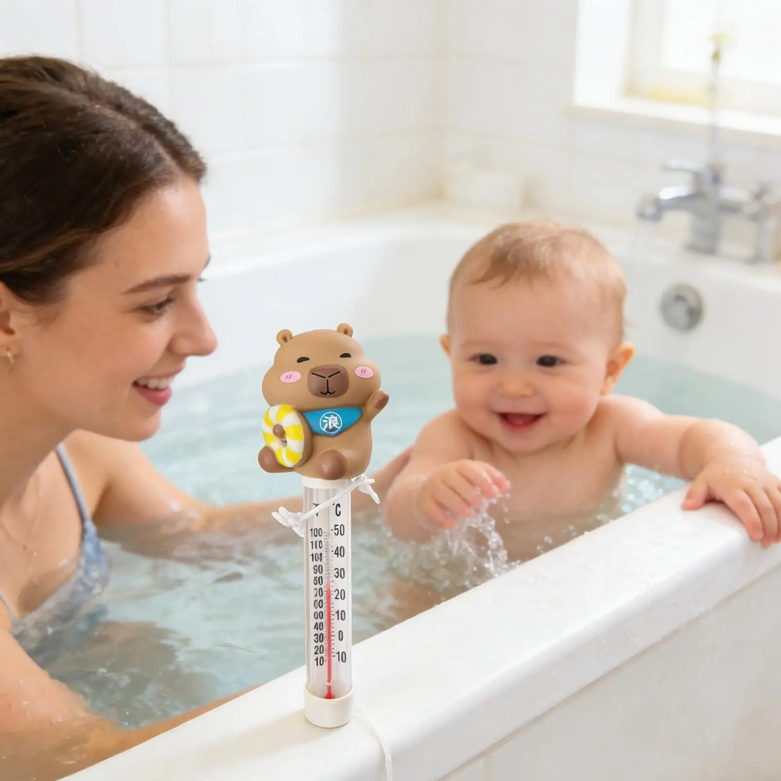 Water Temperature Gauge Accurate Easy Read Waterproof Cartoon Spa Tester Floating Pool Gauge For Indoor Outdoor Home Pool Spa