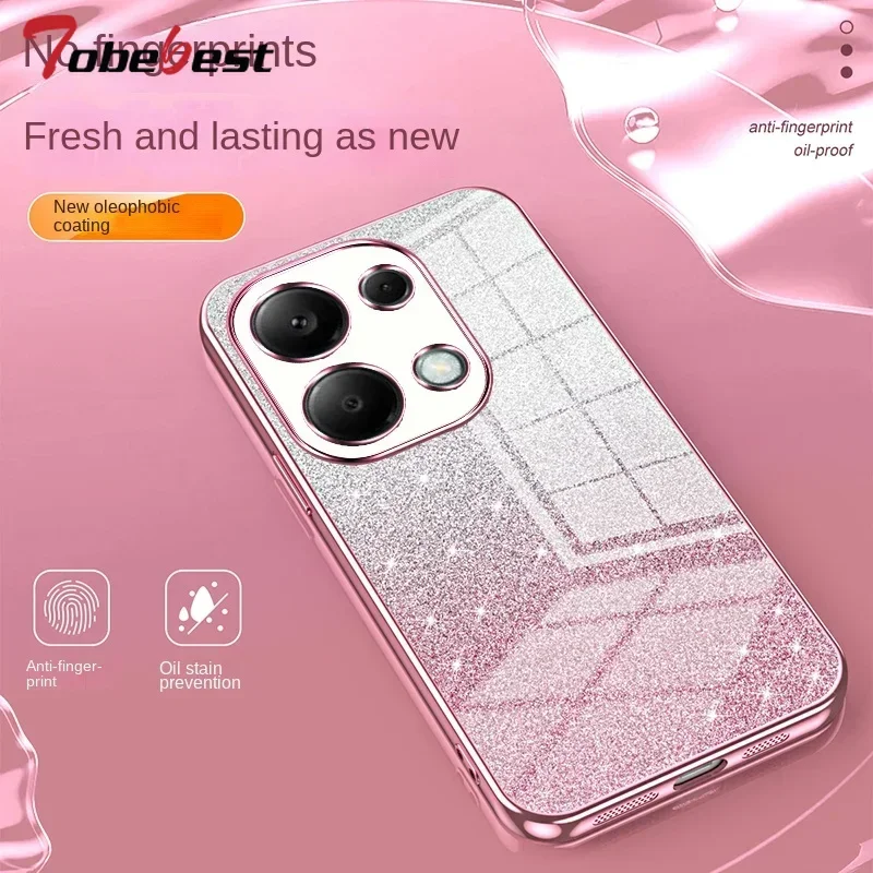 For Xiaomi Redmi Note 14 13 12 11 10 9 8 Pro Plus 4G 5G Case Soft Silicone Bling Glitter Plating Cover