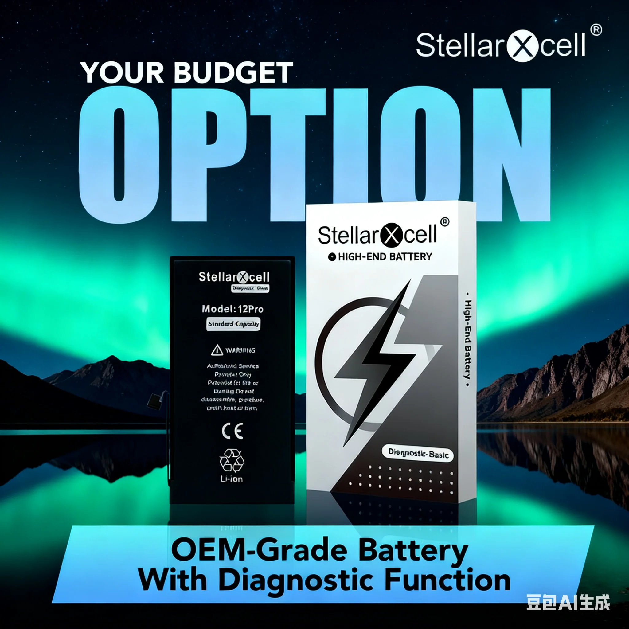 Базовая диагностическая батарея StellarXcell для iphone 12, 13 mini 14pro, 15proPasses, проверка без оповещения, 100% здоровый 0 цикл, без ошибок