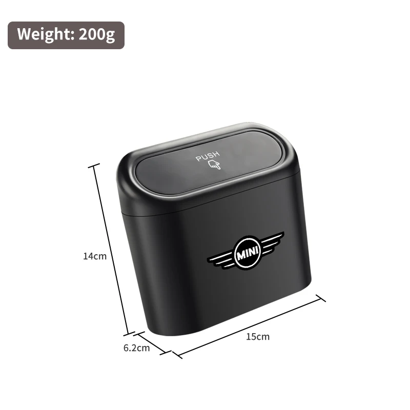 Car Mounted Garbage Bin With Lid Hanging For MINI Cooper JCW WORKS R55 R56 F55 F56 R57 R58 R59 R60 R50 R53 Clubman Countryman