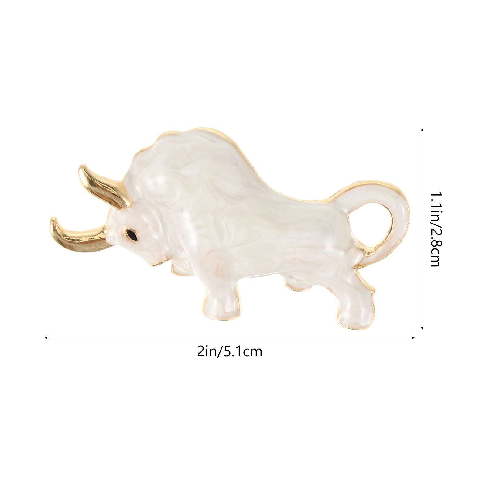 Biała Broszka Żywy Motyw Bydła Modna Ozdoba do Ubrań Broszka ze Stopu do Garnituru Męskiego Prezent Rekwizyty do Odgrywania Ról