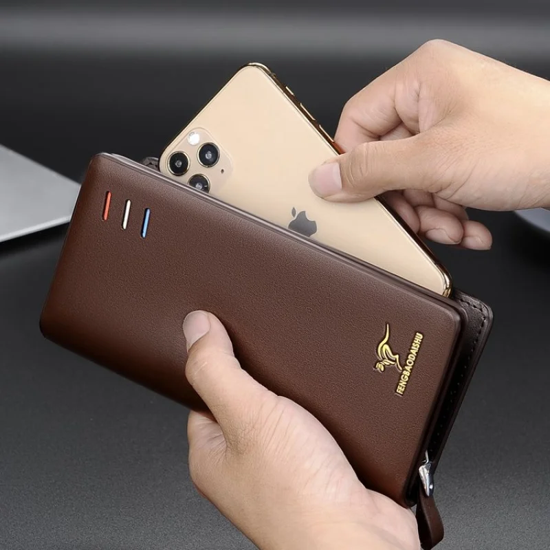 Vintage Style Men's Bag Clutch High Quality PU Leather Clutch Bags Waist Bag For Men Fashion Casual Wasit Strap Wallet Man Pouch