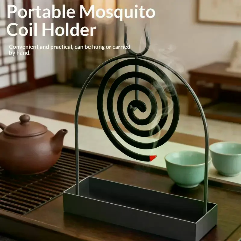 Creative Mosquito Coil Holder With Tray Nordic Style Spiral Summer Iron Mosquito Repellent Incenses Rack Plate Home Accessories