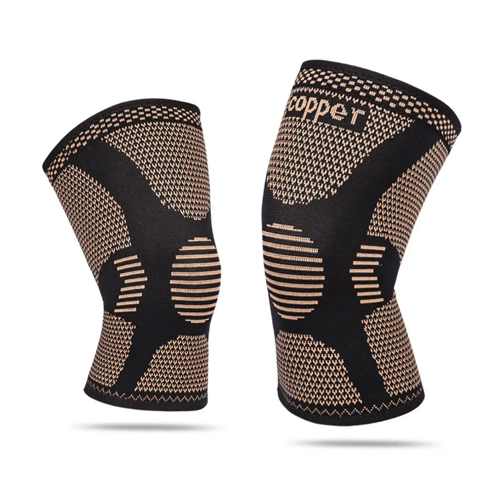 1Pcs Band Copper Nylon Knee Brace Arthritis Relief Arthritis Pain And Support Knee Sleeve Compression For Sports Workout Unisex