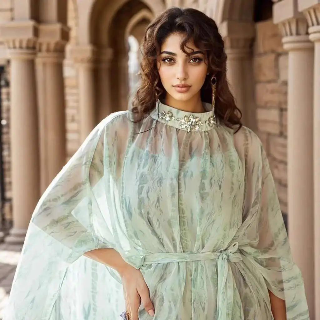 Ba 5068m couleur demi-haut cou sangle deux pièces en mousseline de soie Robe dubaï Robe de soirée Robe Abaya Ramadan dubaï luxe Islam élégant