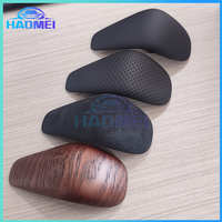 Black Carbon Fiber Wood Color Gear Shift Knob w/ Leather Boot Gaiter LHD AT AT ONLY For Audi A6 C7 2016 2017 2018