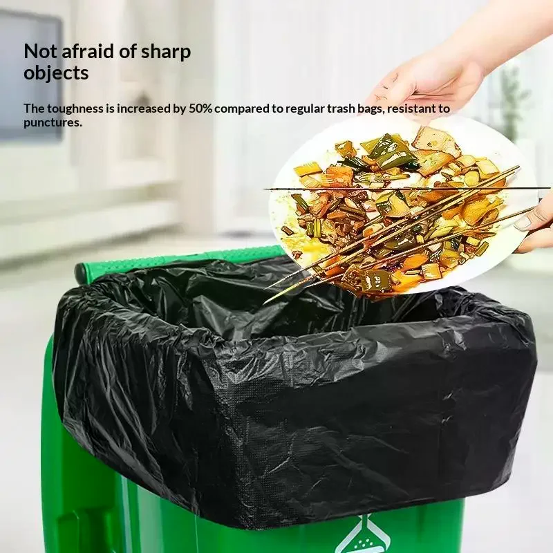 Large Waste Garbage Bag Black Thickened Garbage Bags Outdoor Restauran Kitchen Disposable Trash Bags 20/30/50PCS
