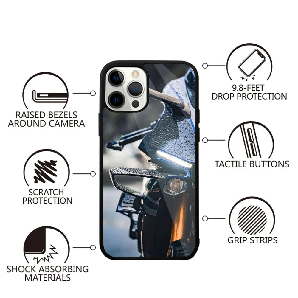 Casing ponsel Y-YAMAHAS sepeda motor, magnetik kuat untuk IPhone 16,15,14,13,Pro,Max,Plus,11,12,Mini untuk pengisian daya nirkabel Magsafe