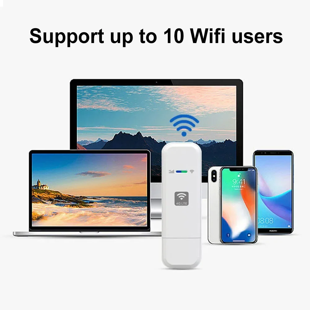 Enrutador WiFi USB 4G LTE con ranura para tarjeta SIM, módem portátil LTE USB 4G, Plug and Play, versión europea para viajes al aire libre