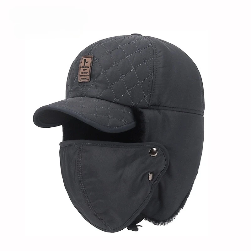 Hat for Winter Men, Outdoor Cycling, Cold Proof Mask, Lei Feng Hat with Thick Velvet Insulation, Ear Protection, Northeast Hat