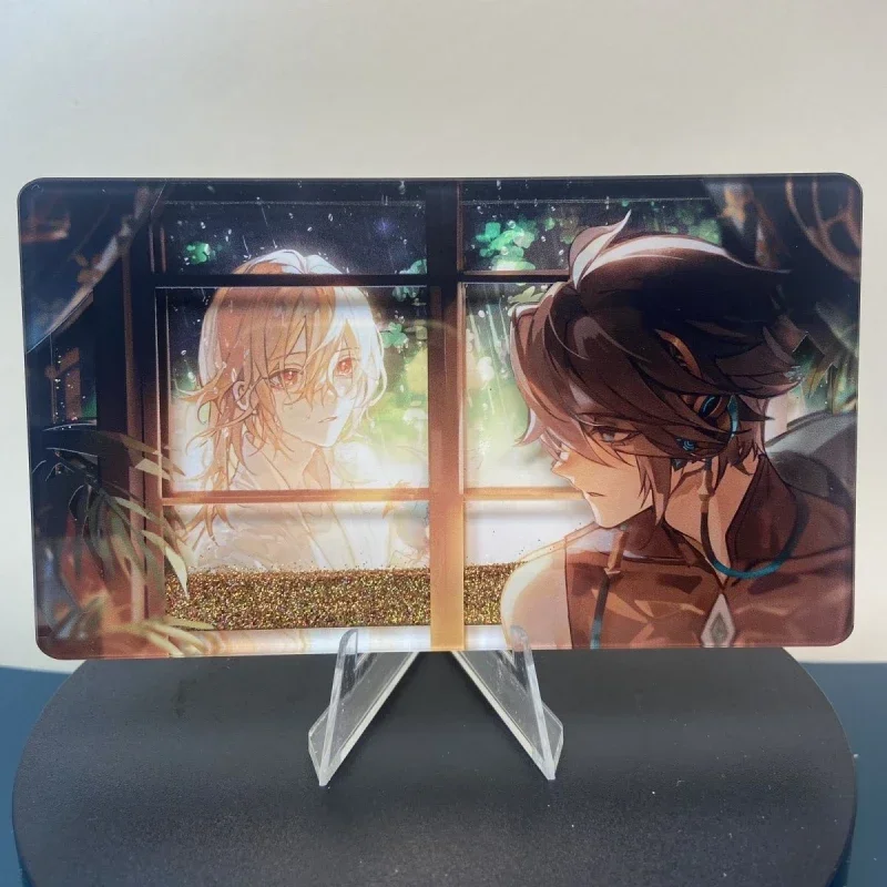 

Hot Game Impact Alhaitham Kaveh Double Pattern Beautiful Waterfall Quicksand Mahjong Stand Figure Model Acrylic Desktop Decor