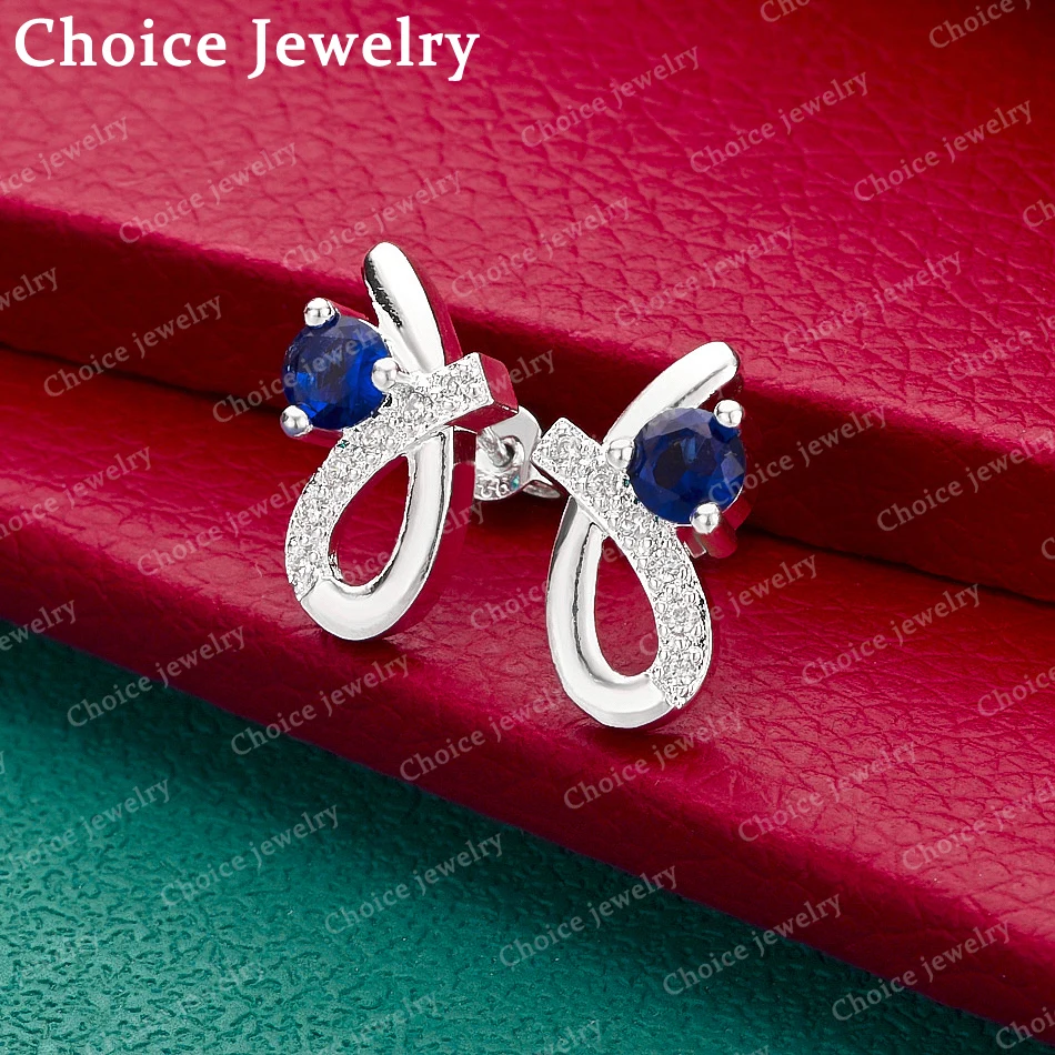 925 Sterling Silver Zircons Line Stud Earrings For Women Fashion Jewelry Cute Grace Party Birthday Gifts Wedding