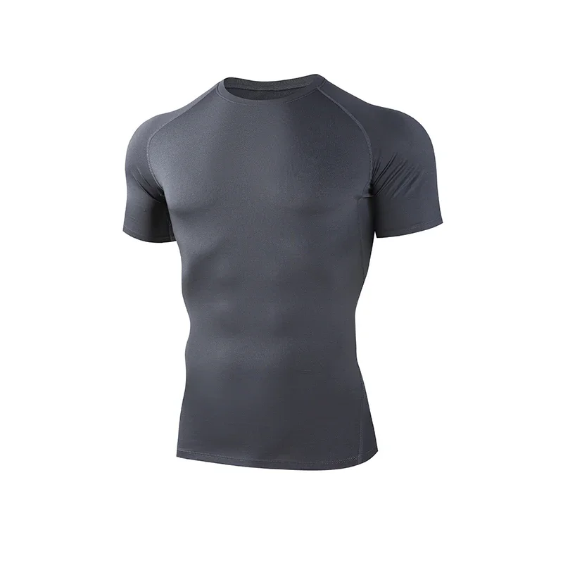 Nuova maglietta sportiva da basket, abbigliamento da palestra aderente da uomo, maglietta ad asciugatura ad alta velocità di proiettile, top da allenamento che assorbe il sudore