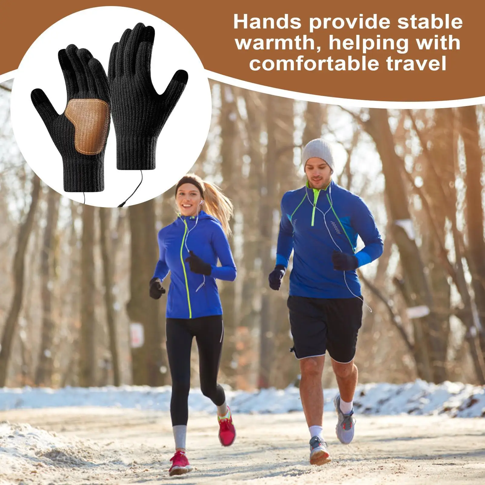 

Зимние вязаные перчатки с USB-подогревом, перчатки с длинными пальцами, нескользящие перчатки с сенсорным экраном, утепленные зимние велосипедные перчатки для мужчин и женщин