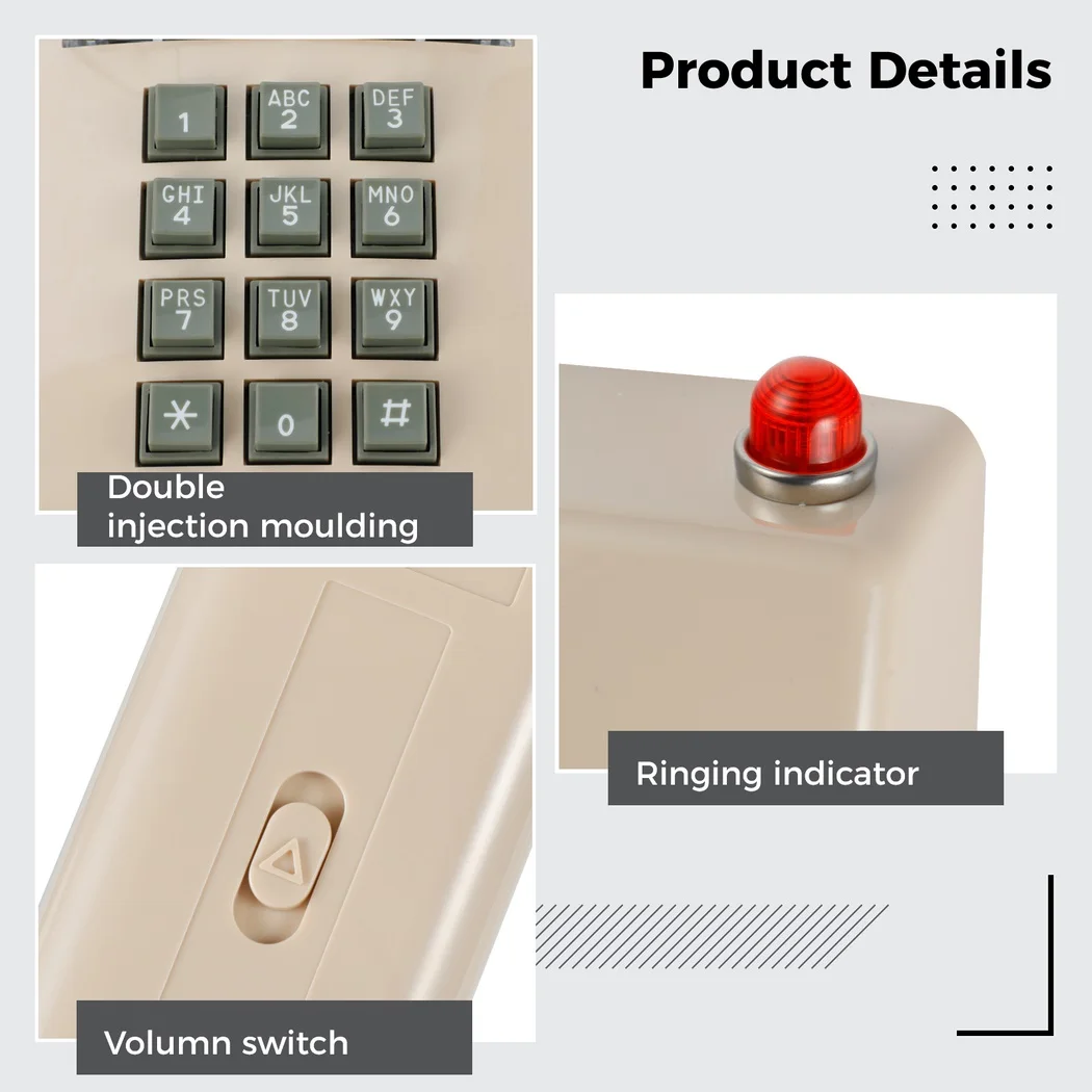 Wall Mounted Telephone Vintage Volume Control Wall Phone Corded Phone For Bathroom Old Fashion Antique Home Phone Hotel Phone