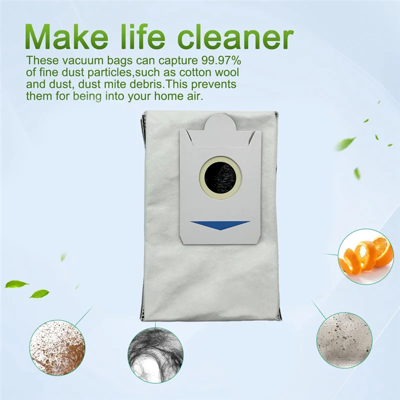 12PCS Dust Bags for Ecovacs Deebot X2 / X2 Pro Robot Vacuum Cleaner Parts Activated Carbon Sterilization Garbage Bag