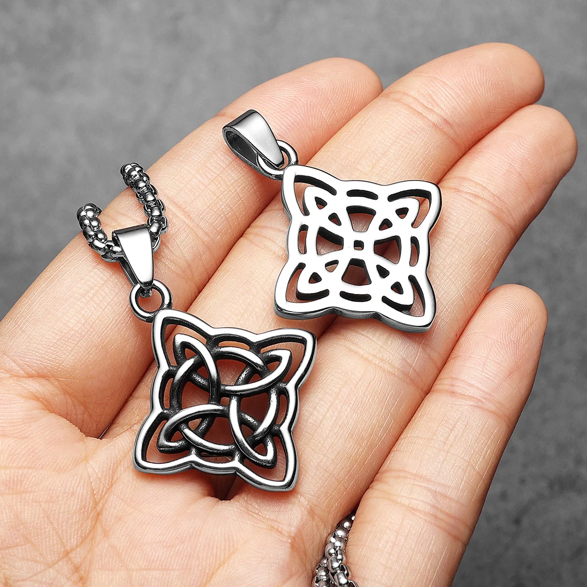 Viking Witch Knot Amulets Men Necklaces Pendant Stainless Steel Jewelry For Male Women Punk Hip Hop Accessories Gifts Wholesale