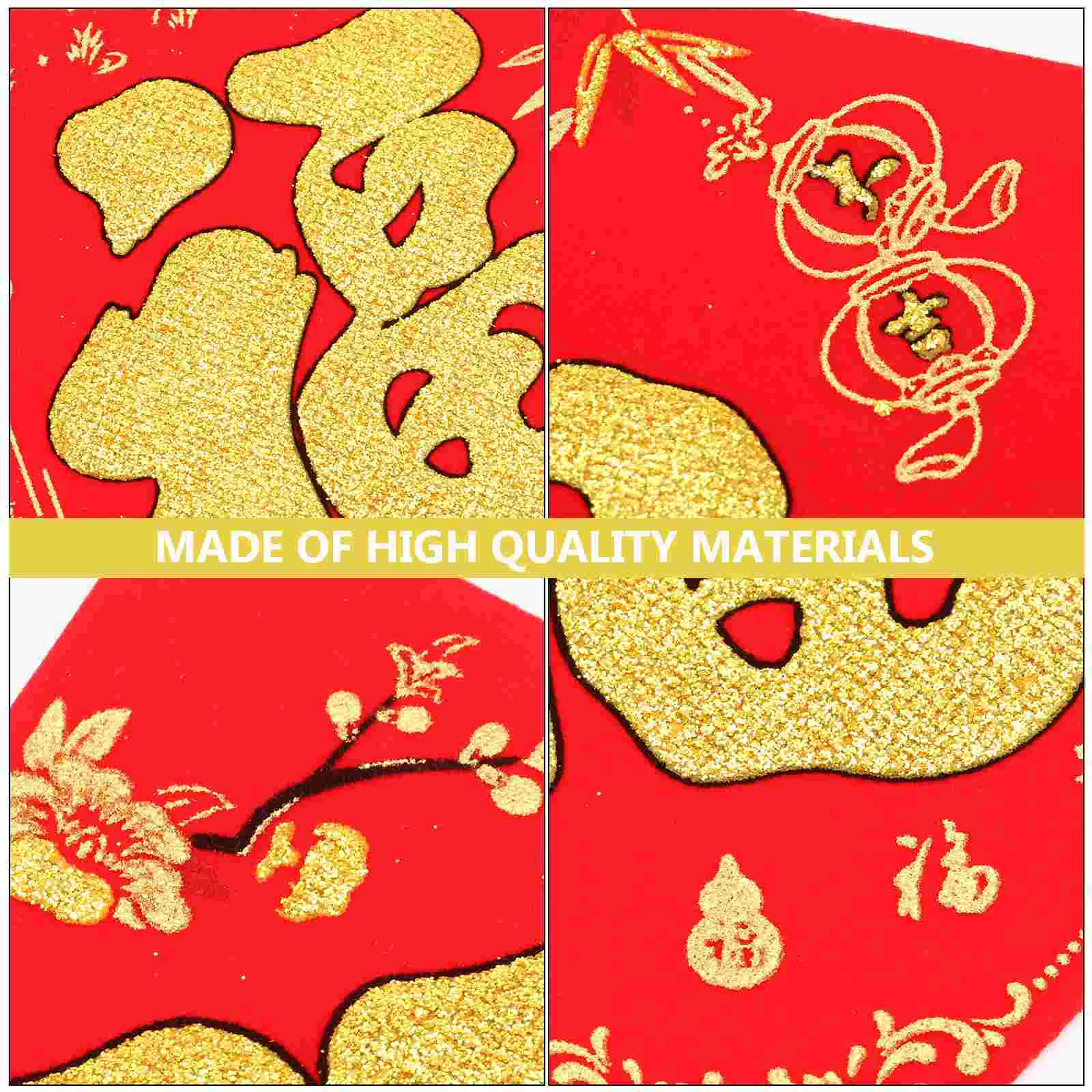 10 Sheets Fu Word Door Sticker Decorations Macrame Wall Hanging Traditional Chinese