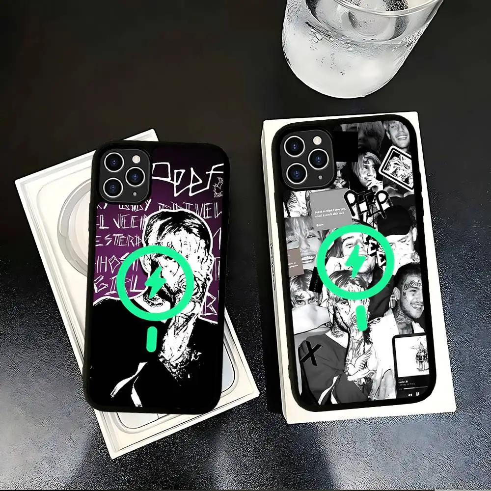 Singer Rapper L-Lil Peep For Magsafe Magnetic Wireless Phone Case For IPhone 11 12 13 14 15 16 17 Pro Max Plus Cover