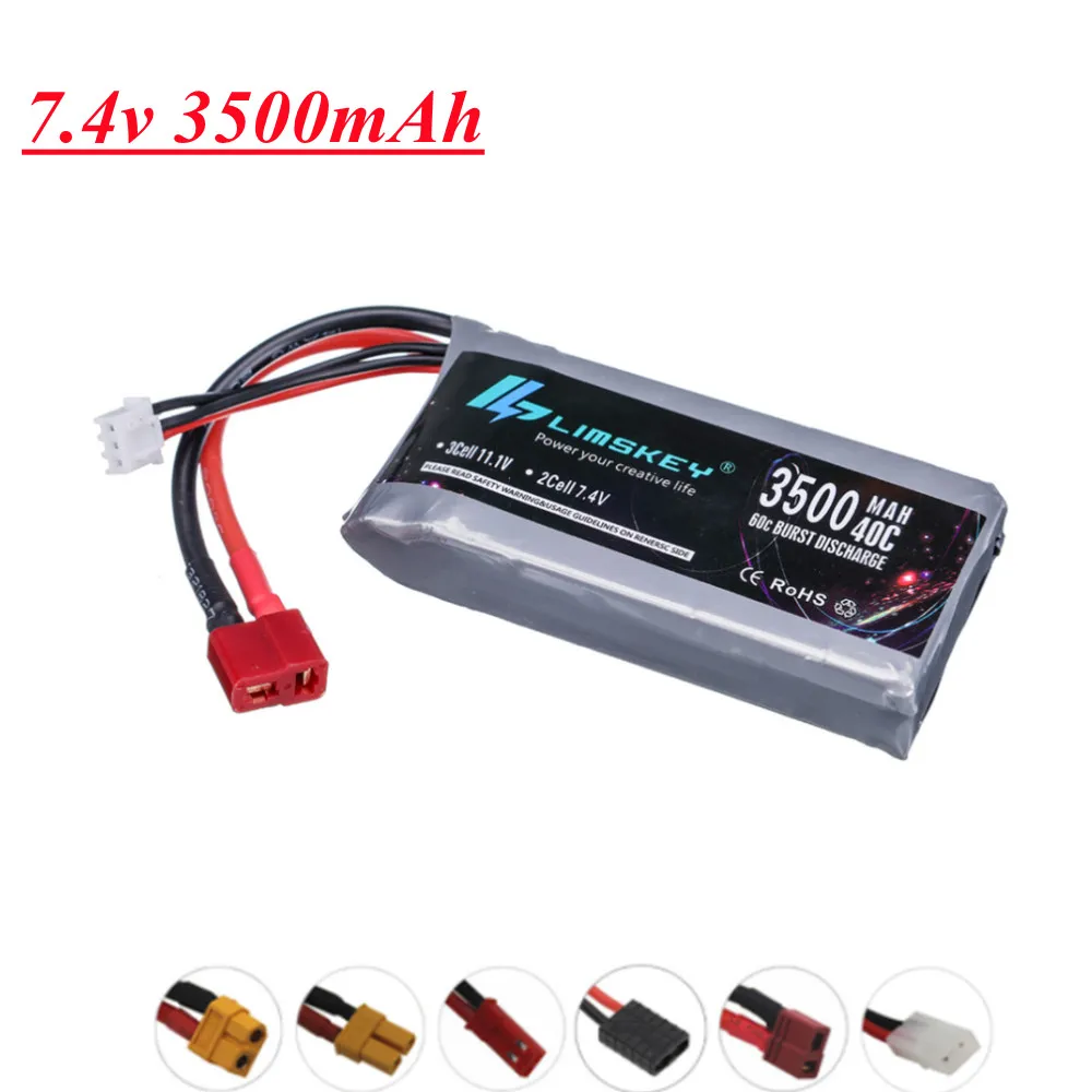 2S 7.4V 3500mah 40C lipo batteria per Feiyue 03 Q39 Wltoys 12428 12423 1:12 RC auto barca batteria pezzi di ricambio