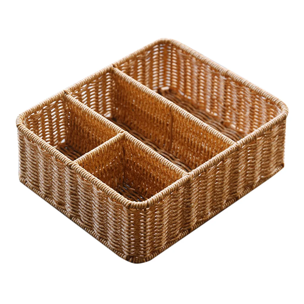 

Woven Storage Basket Natural Handwoven Desktop Organizer for Home Office Nursery Sundries Holder Decorative Storage Box