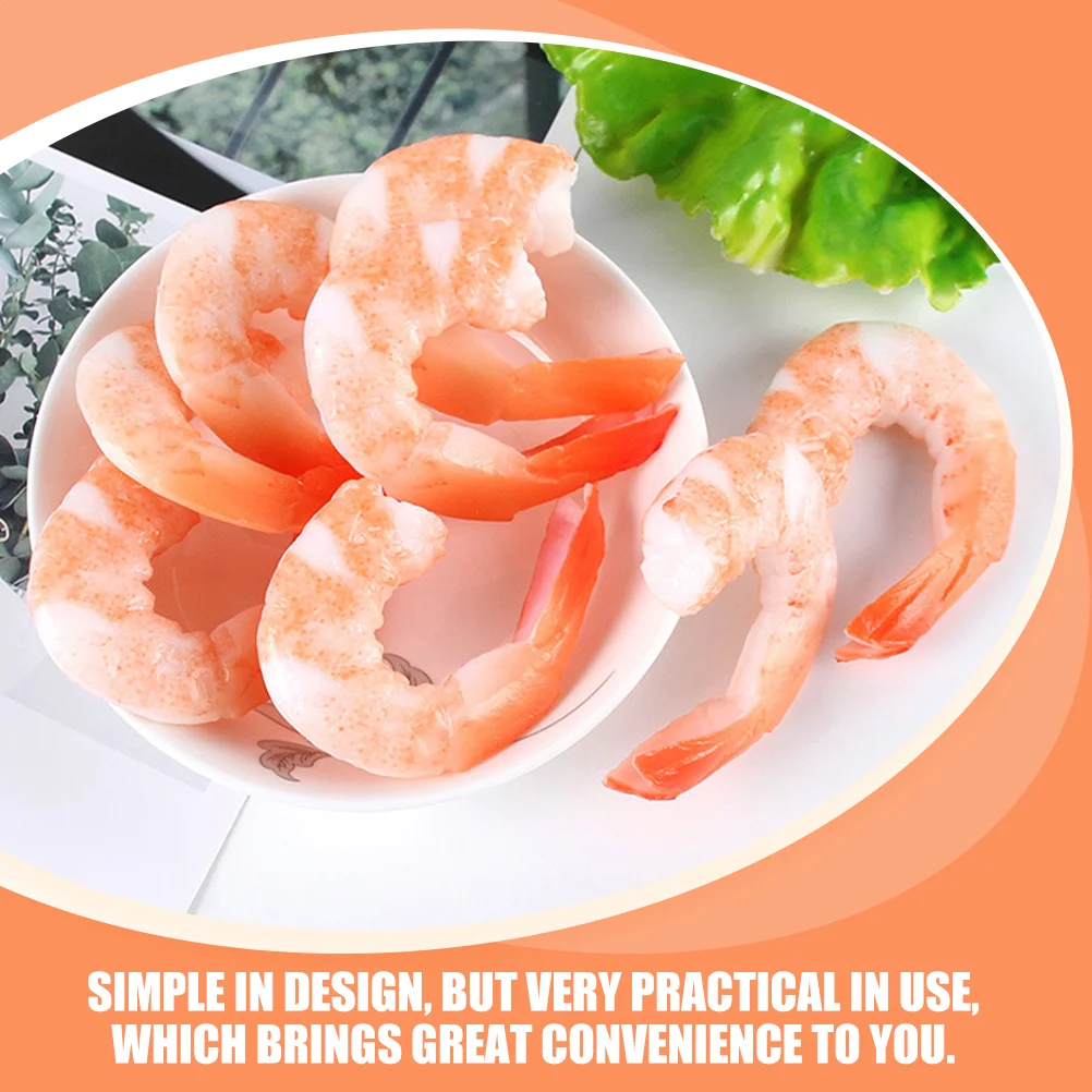 5 Pcs Artificial Shrimp Imitation Mother Crab Food Props for Display Pvc Lobster Plush Realistic Fake