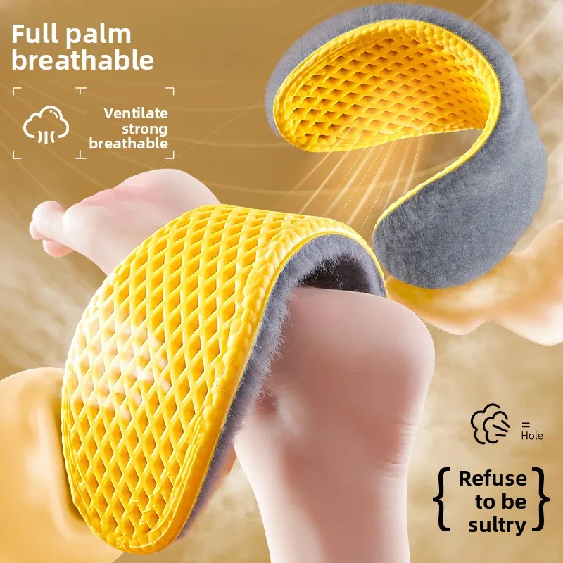 WinterWarmInsole: Fleece-Lined Thickened,Cold-Resistant, Ultra-Soft, Sweat-Absorbent, Breathable, Relieves Long-Standing Fatigue