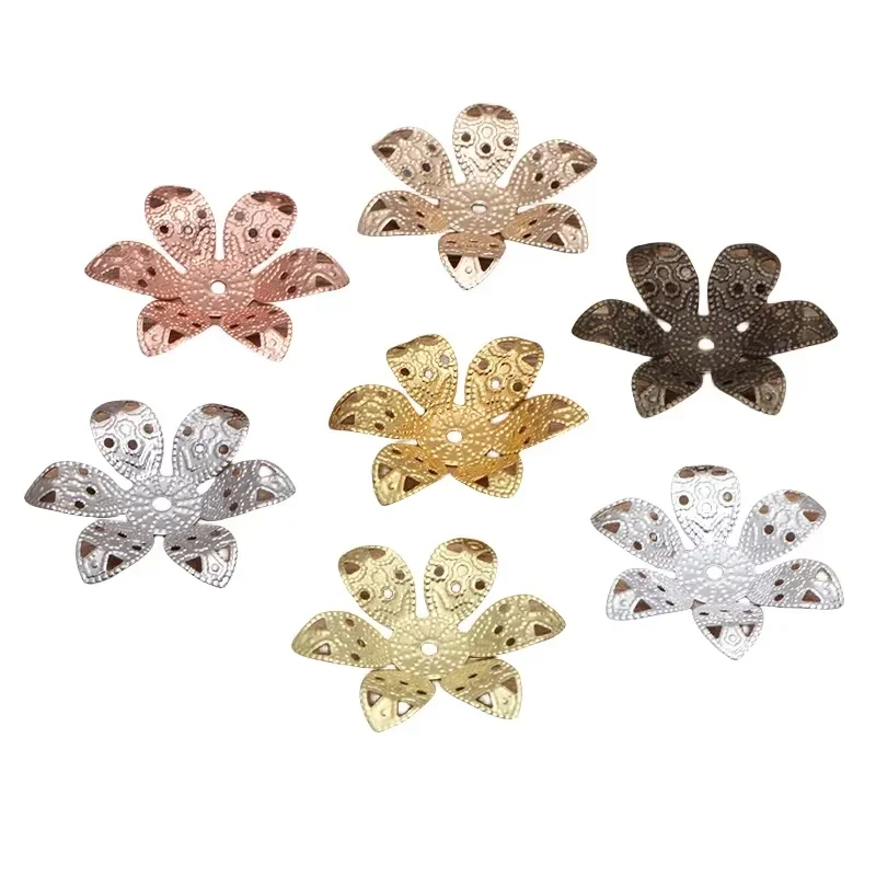 

BoYuTe (100 Pieces/Lot) Metal Brass Stamping 31MM Filigree Flower Material DIY Jewelry Accessories Wholesale