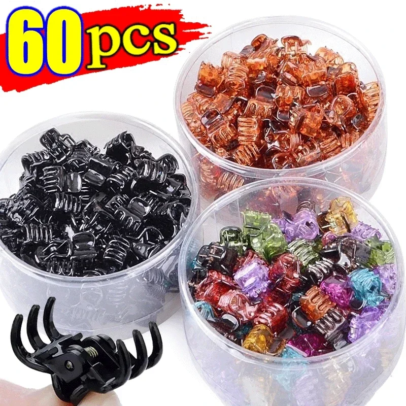 10-60pcs Women Girls Mini Hair Claws Kids Plastic Black Hairpins Hair Clips Clamp Ponytail Holder Headwear Hair Accessories