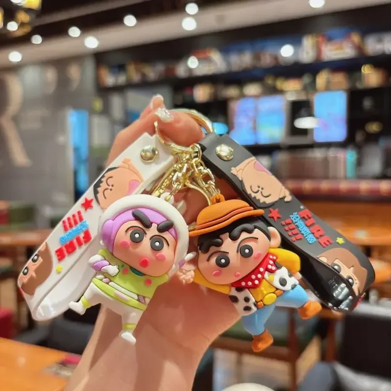 LLavero de PVC Shinchan de crayón de dibujos animados, muñeca de transformación bonita, colgante para bolso, llavero de regalo, juguetes coleccionables, decoración de mochila