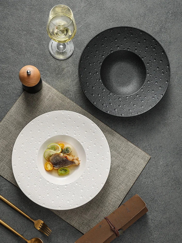 

Ele Cerc Салатная тарелка Deep Di Pasta Plate Dert Plate Западная обеденная тарелка Столовые приборы для отеля для взрослых круглые 9-дюймовые Di