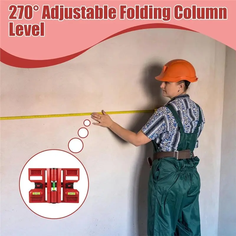Lightweight Fence Post Leveler Magnetic Folding Adjustable Utensil Fence Leveling Tool For Window Installation Ceiling Furniture