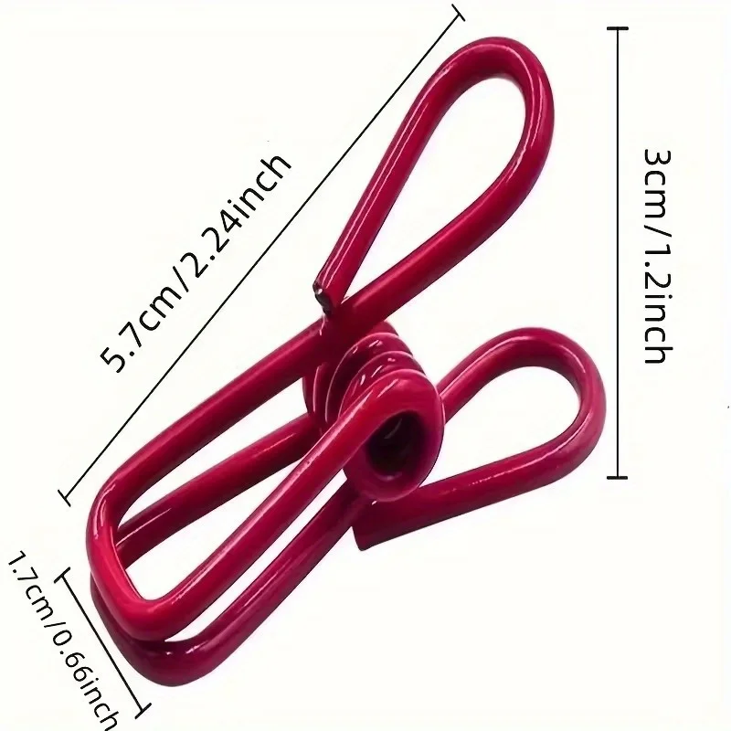 10PCS Multi Colored Stainless Steel Clips Multi-Purpose Colorful Metal Sealing PVC-Coated Clips Bread Sealing Clothes Documents