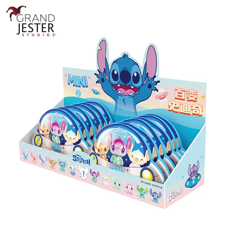 디즈니 스티치 Chibi Series2 블라인드 박스 및 블라인드 백 모델 세트 소장품 미니 입상 데스크탑 장식 생일 휴일 선물