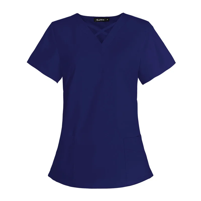 

Doctor Top High-End Stretchy Nurse Uniform Operating Room Beauty Salon Scrub Suit Embroidered Workwear
