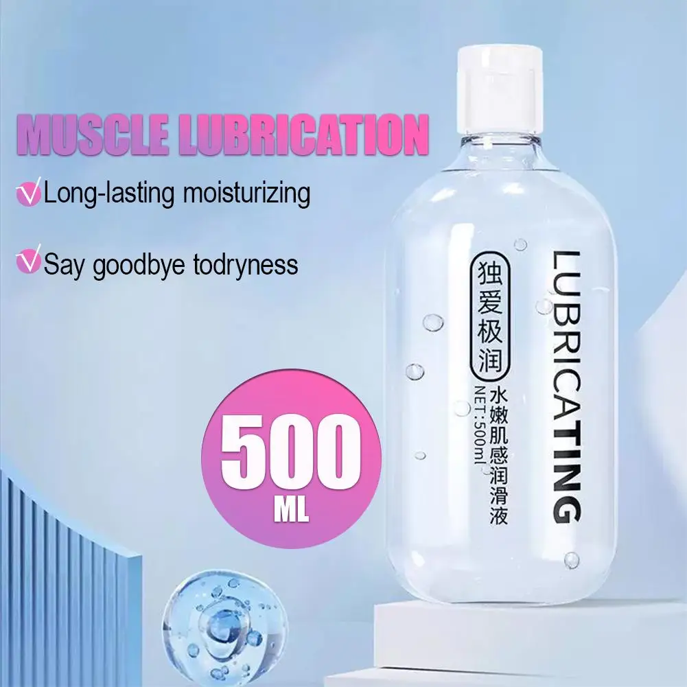 500ml Water-Based Lubricant Safe Vaginal Anal Sex Gel Vagina Pussy Lubrication Oil Wash-Free Long-Lasting Lube for Couples