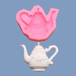 Cartoon Cute Teapot Shape Handmade Silicone Fondant Mold Chocolate Sugar Craft Paste Mould Kitchen Baking Cake Decorating Tool