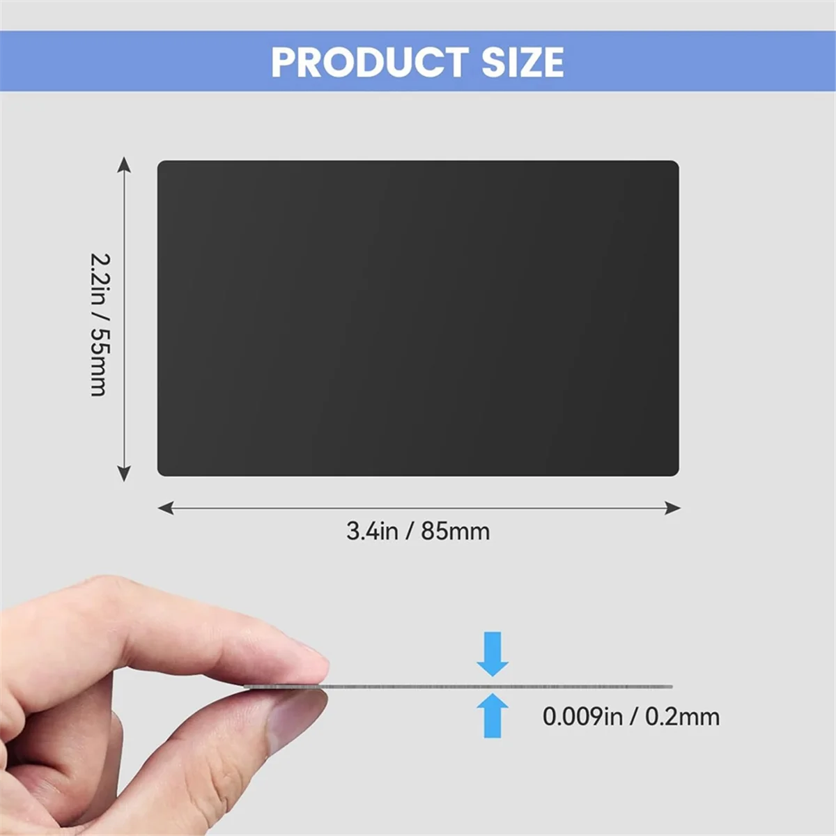 Espacios en blanco de grabado láser, láminas de aleación de aluminio negro de 250 piezas para grabado CNC, artesanía láser, 85x55x0,2mm de espesor