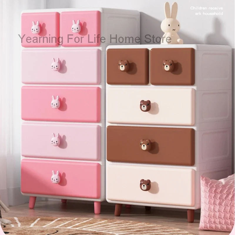 Cute Children Nightstands Nordic Pink Korean Children Nightstands Corner Cabinets Nachtkastje Kids Bedroom Furniture YN50CN