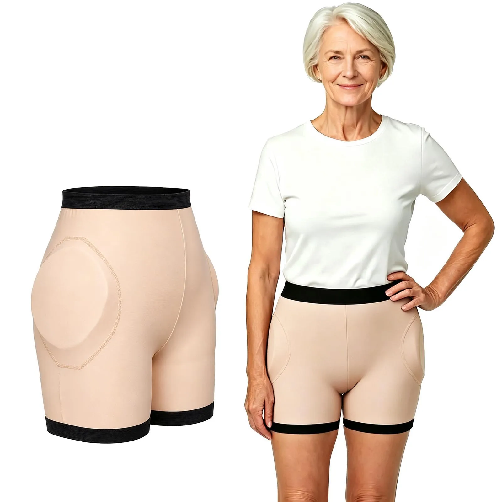 Women Hip Protector Underwear Hip Enhancer Panties Anti-slip Elastic Waist Side Padded Shorts Elderly Fracture Injury Prevention