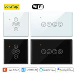 LoraTap Tuya Smart Life WiFi persiana enrollable cortina interruptor de luz para persianas eléctricas motorizadas trabajo para Alexa Google Home Voice