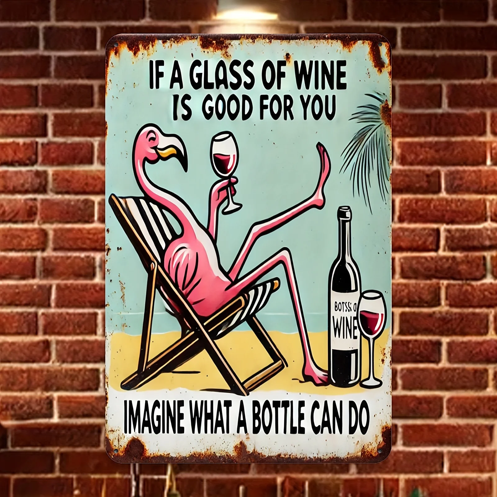 Trustworthy Flamingo Vintage Metal Sign  - 