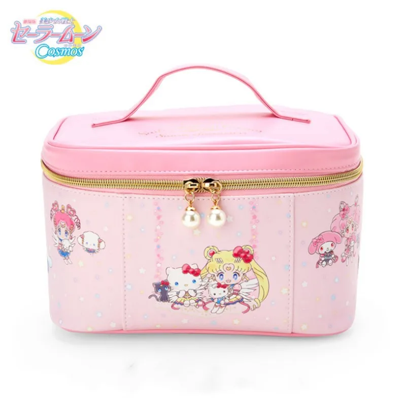 New Sanrio Portable Cosmetic Bag Hello Kitty Cartoon Cute Shell Storage Jewelry Bag Anime Accessories Household Holiday Gifts