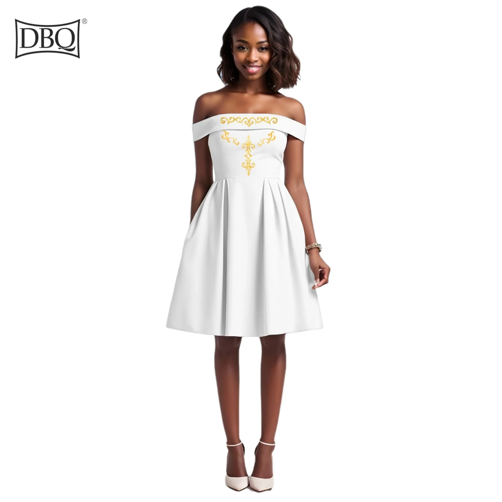 DBQ 아프리카 여성 드레스 오프 숄더 Boho 드레스 랩 프릴 밑단 벨트 A 라인 미디 플로위 42020