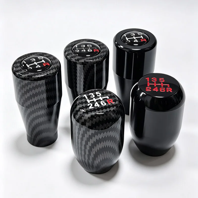Universeller 5/6-Gang Schaltknauf aus Carbon-Schwarz für Rennwagen, Schalthebel-Kopf, Auto-Tuning-Zubehör – Detail 1